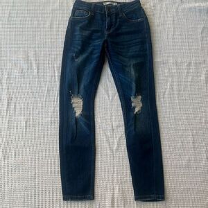 Topshop Motto Lucas Skinny Distressed Ripped Women's Jeans size 25